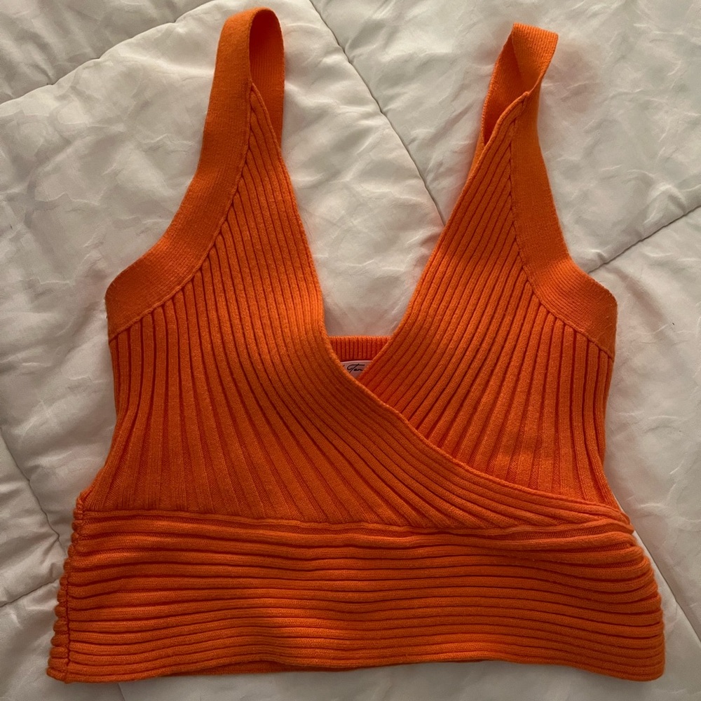 orange crop top